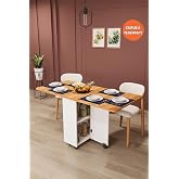ASRA TREND Beyaz & Petra KM-11 &Ccedil;ift Taraflı Katlanır Mutfak Masası 70x155 cm%100 MDFLAM
