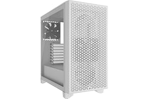 CORSAIR 3000D AIRFLOW Obudowa PC Mid-Tower – Wentylatory 3-Stykowe - Obsługa Czterech Gniazd GPU – Miejsce na Obudowę do 8 Wentylatorów 120 mm – Konstrukcja o Wysokim Przepływie Powietrza – Biały