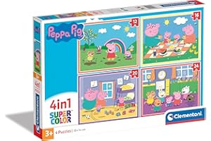 Clementoni - Puzzle Infantil 4 Puzzles en 1: Puzzles de 12, 16, 20 y 24 Piezas Peppa Pig- Desde 3 años (21516)