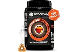 FITOCROMA® Coenzima Q10 - con Tecnologia EMUBOOST™ - (Coq10 da fermentazione naturale) - innovativa tecnologia ad elevato assorbimento - Q10+Emuboost 300mg, Q10 Coenzima