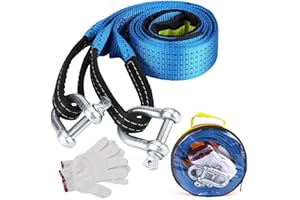 ‎LANGRAY Abschleppseil Pkw 5 cm x 5 M, 8T Abschleppstange für Pkw mit Hohe Festigkeit' Schäkel, Abschleppseil Auto Offroad Zubehör mit Aufbewahrungstasche, Abschleppseile für Off-Road Recovery & Abschleppen