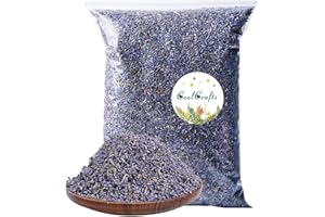 CoolCrafts Flores de Lavanda Secas, Capullos al por Mayor para Lanzamiento de Boda, Manualidades, Bolsitas - Fragante, 1/4 Libras