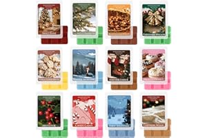 SCENTORINI Duftwachs, Weihnachten Geschenkset, Duftwachswürfel 35g*12, Sojawachs Wax Melts für Duftlampe, Kerzen Wärmer, Düfte Glasierter Donut, Wintermorgen, geröstete Kastanien usw