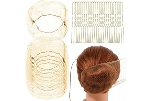 Giantree Lot de 20 filets à cheveux invisibles avec 50 épingles à cheveux en forme de U pour chignon de ballet, danseuse de ballet, danseuse de danse, travailleurs de la restauration (doré)