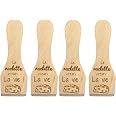 Ernestine Lot 2 Ou 4 Spatules à Raclette Gravées Personnalisables - Bois Hêtre Naturel - Cadeau Original Raclette
