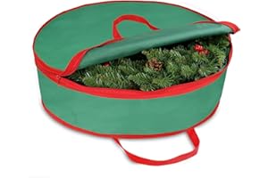 DIJIA Borsa per la Conservazione di Ghirlande Natalizie-76,5 x 20 cm Resistente Borsa Rotonda per Ghirlande, Decorazione di Halloween, Natale con cerniera e manici per il trasporto
