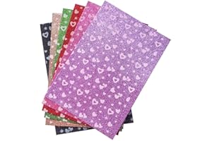 Starplast Eva Foam, Fogli de Spugna, Carta Spumosa, 6 Fogli di Schiuma, con Glitter, Stampa Cuori, A4, 20 cm x 30 cm, per Decorazione e Artigianato, Cuori