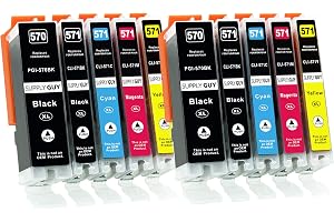 Supply Guy 10 XL bläckpatroner kompatibel med Canon PGI-570 CLI-571 för MG5700 MG5750 MG5751 MG5752 MG5753 MG6800 MG6850 MG68
