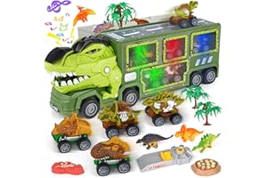 Aoskie Dinosauro Giocattolo Regalo Bimbo 2 3 4 5 6 Anni Maschio, Dinosauro con Ruggito Suono e Luci, Macchinine per Bambini Compleanno, Festa, Ringraziamento, Natale