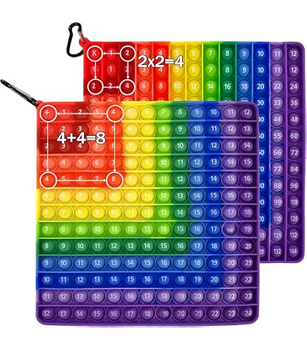Pop It Fidget De Tablas De Multiplicar – Juguete Sensorial 2 En 1 Para Aprender Sumas Y Multiplicaciones Del 1 Al 12