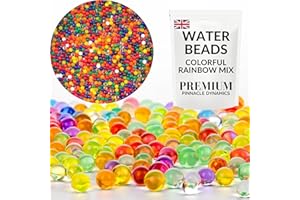 PINNACLE DYNAMICS Colorful Rainbow Mix Water Beads - 20,000 Pcs (100+ Grams) - 16mm - Biodegradable Gel Soil Beads - Decorative Water Balls for Stress Relief - Crystal Gel Balls as Vase Filler