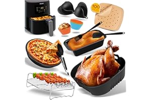 POFIBO Heißluftfritteuse Zubehör für Philips Essential XL 6,2L HD9270/90, Philips 5000 Serie XXL HD9285/90, Cosori 4,7L, Wiederverwendbar, BPA-frei ersetzt Backpapier, Airfryer Zubehör für Philips, Cosori