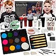 Flybay Halloween Face Paint, Halloween Make Up Set Toys for Boys Girls, Halloween Face Painting Kit for Kids and Adult, Halloween Makeup Kit Party Supplies Professional Face Body Painting Water Based