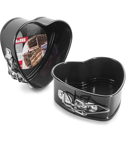 Moule à Cœur Mini En Acier Inox Patisse – 12 Cm Avec Charnière – Revêtement Antiadhésif – Facile à Nettoyer
