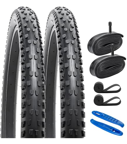 Pneu Maxxis 27.5 YunSCM 2PCS Pliable 29 Pouces Pneus 29X2.10 ETRTO 54-622 Et 2PCS 29 Pouces Chambres à Air AV32mm Valve,Compatible 29X2.10 29X2.125 Bike Pneu Et Chambres à Air Pneu Gravel