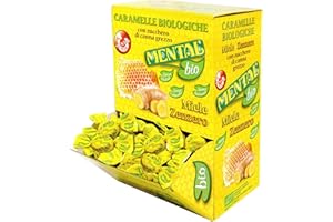 MENTAL FASSI Mental Zenzero Miele 750gr Caramelle Biologiche Senza Glutine e Senza Coloranti. Solo Aromi Naturali. Caramelle Incartate singolarmente. Box da 750gr