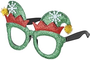 Komonee Christmas Novelty Glasses Sunglasses | Xmas Costume Eyewear Fancy Dress Up | Funny Festive Party Favours for Holiday Celebrations & Photo Booth Props for All Ages