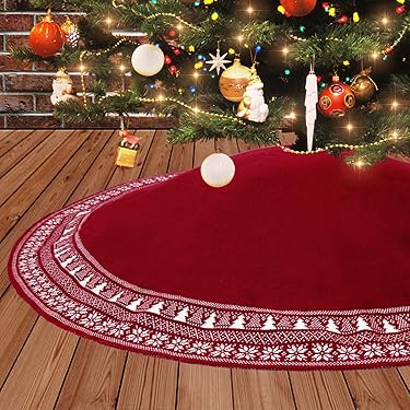 Rooster Grid Roze Romantiek Kerstboom Rok Kerst Plaid Boom Jurk voor Vakantie Ornamenten Party Thuis Indoor Decoraties