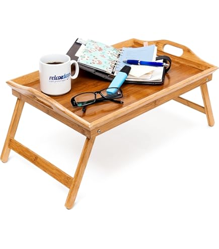 PrimoLiving Knietafel met opbergvak, 42 x 32,5 x 10 cm, dienblad als laptoponderlegger, bank of bed-dienblad, P-154