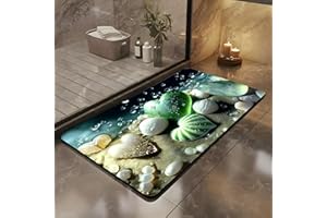 Olnamaro Tapis De Bain Antidérapant,Tapis de Bain Diatomite&Modèle Rare 3D(Le cœur de l'océan),Tapis de Bain Doux, Absorbant et Séchant Rapidement,Décorer l'ambiance60x40CM
