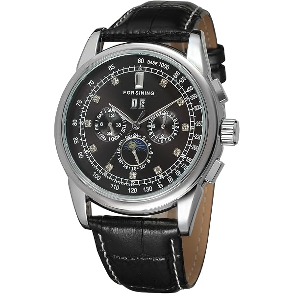 Forsining Uomo Orologio Meccanico A Carica Automatica – Quadrante Fasi Lunari, Cinturino In Pelle, Lusso FSG319M3S4 - 5