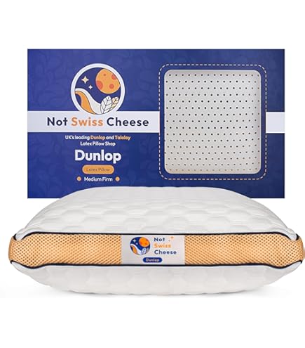 Sleepys Natural Latex Cushion 74 x 42 cm, Height 10 cm, Perforated Soap with Jersey Cover, 100% Cotton, Latex Pillow TALAY Hypoallergenic