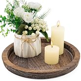 Candle Tray Candle Plate, Wooden Candle Holder Farmhouse Coffee Table Centrepiece Decorative Tray for Home Decor Table Decora