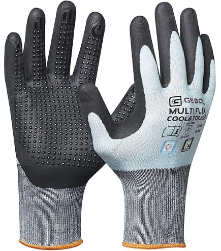 3 Paar Arbeitshandschuhe Damen Größe M - Nitril-beschichtete Gartenhandschuhe Lila