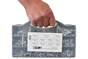 THR INDUSTRIEPRODUKTE Blind Rivets Assortment 3.2 4.0 4.8 mm Aluminium Set Pop Rivets 600 Pieces