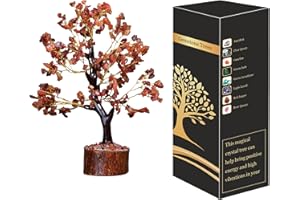 WONDER CARE Albero della vita in corniola per il WC, albero della vita in cristallo per l'energia positiva, albero di pietre preziose fatte a mano, cristalli curativi arancioni per chakra sacrale, regalo di