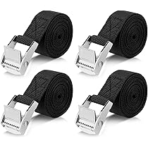 6 Cinghie A Cricchetto 5m X 2,5cm, Resistenza 800kg, Con Ganci A J In Metallo, Per Fissaggio Carico Su Camion, Auto, Moto - 5