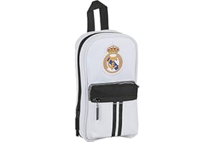SAFTA Real Madrid Shoulder Bag with Exterior Pocket 20/21, White/Black, 120x50x230 mm, Down Backpack