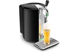 ‎KRUPS Krups Beertender Bierzapfmaschine, 5 Liter Fass, Marken der Heineken-Gruppe, Kontrollleuchte, perfekte Temperatur und Schaum, frisches Bier, einfache Installation, Compact schwarz VB450E10