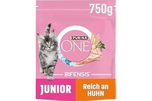 Purina ONE Purina ONE Nestlé PURINA ONE BIFENSIS JUNIOR 1-12 karma dla kotów sucha, bogata w kurczaki, 6 sztuk (6 x 750 g)