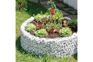 bellissa Parterre surélevé en Gabion Rond - 95565 - jardinière en Cage à Pierre Ronde - kit avec Film de séparation Inclus - diamètre 92/72 cm, Hauteur 40 cm