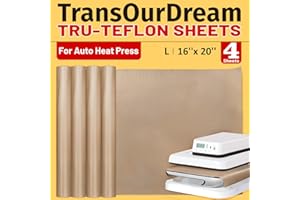 TransOurDream 4 Pack PTFE Teflon Sheets Size L 16" x 20" for Heat Press Heat Transfer Paper and Sublimation Paper Reusable Heat Resistant Non Stick(Teflon-L-4)