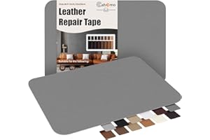 CAHOMO 2 Pezzi Patch di Riparazione in Pelle - 20x28 cm Toppe per Riparazione Autoadesive in Pelle,Kit di Riparazione in Pelle, per Divani,Seggiolino Auto,Riparazione e Ristrutturazione,Grigio scuro