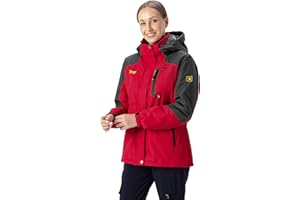 Rdruko Womens Waterproof Jacket Thermal Fleece Lined Windproof Outdoor Walking Hiking Skiing Snowboarding Winter Coat with Detachable Hood