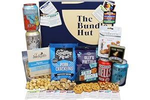 Craft Beer Gift Set Hamper for Men from The Bundle Hut: Pub in a Box Includes 4 Craft Beer Cans, Snacks and a Pub Quiz Game - Birthday Gift for Him, Beer Gift for Dad (Blue Box)