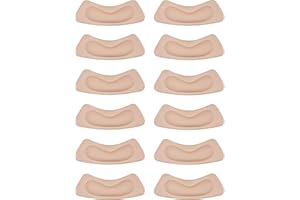 Rmeet Almohadilla de Talón, 6 Pares Autoadhesivas Cojines para Talón Invisible Talón de Plantillas de Zapatos Protector para Mujeres Zapatos de Tacón Alto Dama 10.5 * 3.5 cm Caqui