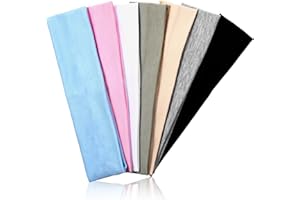 Bewudy 7PCS Headbands for Women's Hair, Sports Hair Bands for Women Non Slip 6cm Wide Elastic Head Bands for Yoga, Outdoor Exercise Running Multicoloured