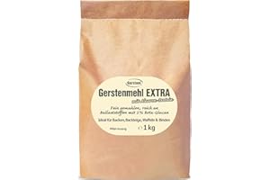 ‎GERSTONI Gerstoni Gerstenmehl EXTRA 1 Kg - ballaststoffreiches Protein-Gerstenmehl mit Beta-Glucan - ideal für Brote, Pfannkuchen, Smoothies & mehr - mit 20 Rezeptideen Backen mit Gerste. 100% natürlich.