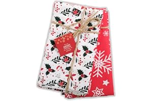 HOMY TEXTILES Ręczniki do naczyń o tematyce bożonarodzeniowej do kuchni, zestaw 2 szt., 100% bawełna, 50 x 70 cm, idealne ręczniki kuchenne, idealny prezent na Boże Narodzenie