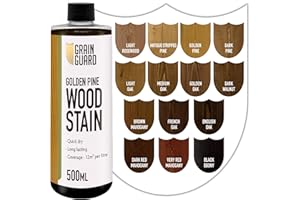 GRAIN GUARD Teinture pour bois | Pin Doré | 500ml | À base d'eau et à faible odeur | Écologique et non toxique | Teinture pour bois d'intérieur | Application facile | Séchage rapide