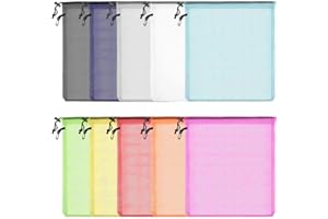 BOLOEST Lot de 10 sacs en maille colorée avec cordon de serrage, sac à linge, sac de rangement multifonctionnel en maille de nylon pour le sport, la natation, la plage, les voyages, la gym, le camping