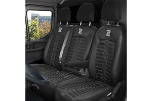 LUCARO Sitzbezüge Auto für Volkswagen Crafter 2, Man TGE 1+2 Grau Auto Sitzbezüge Man TGE, Volkswagen Crafter 2 - Robuster und Bequemer Sitz - Ergonomische Car Seat Cover - Öko-Leder-Sessel