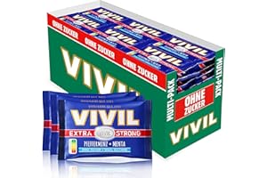 VIVIL Pastilles extra solides à la menthe poivrée sans sucre | 78 sachets de 25 g