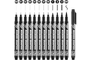 Funnasting Fineliner, 12 Calligrafia Pennarelli Penna per Schizzi, Penne Punta Fine Pigmento Pennarelli Redazione Ufficio Documenti Comic Manga Scrapbooking Scuola Utilizzando