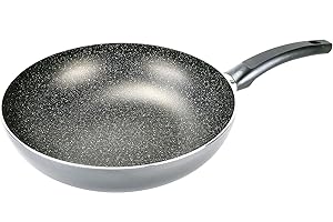 Alluflon Tradizione Italia Wok, Effet Pierre, Revêtement Antiadhésif et Anti-Rayures, Compatible Lave-Vaisselle, 28 cm