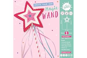 Express Yourself MIP Get Set Make Create Your Own Magic Wand Kids Craft Kit for Kids GSET007, Pink
